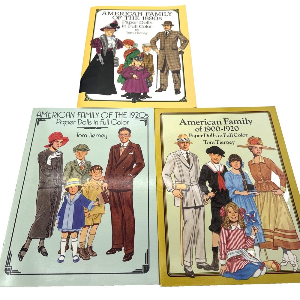 Paper Dolls American Family Of The 1890s 1900s-1920s Fashion History Uncut Lot